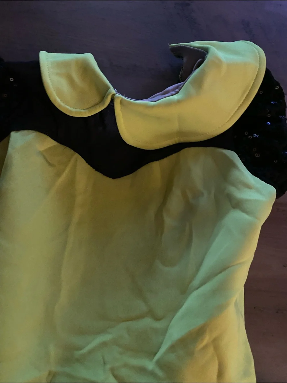 Kids Yellow and Black Sequin Dance Costume - medium child